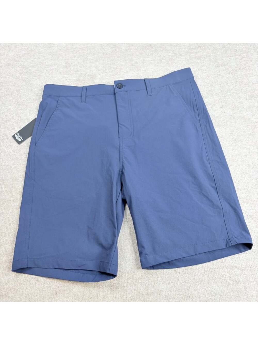 Straight Down Shorts 32 Blue Solid Chino Performance Tommy Short NEW